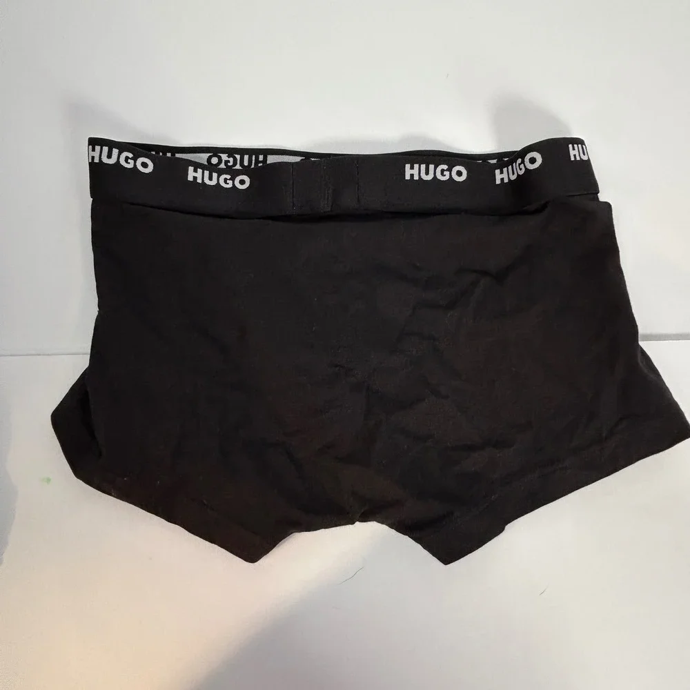 HUGO BOSS Mens 3 Pack Black Boxer Briefs Trunks Underwear Size S‎